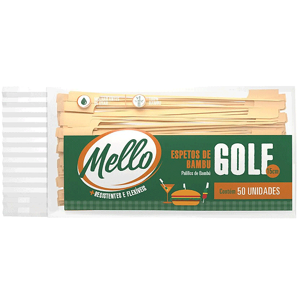 Espeto Bambu Golf 15Cm 50Un - Mello