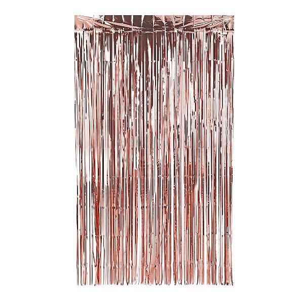 Cortina Metalizada Rose Gold 1x2m - Patiu Festa