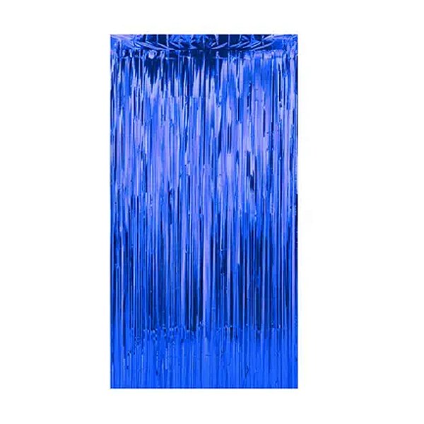 Cortina Metalizada Azul 1x2m - Partiu Festa