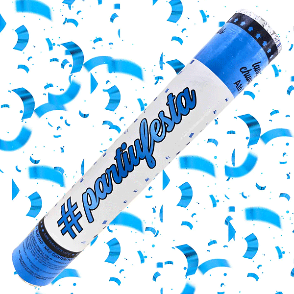 Lança Confete Eco Azul 30cm - Partiu Festa