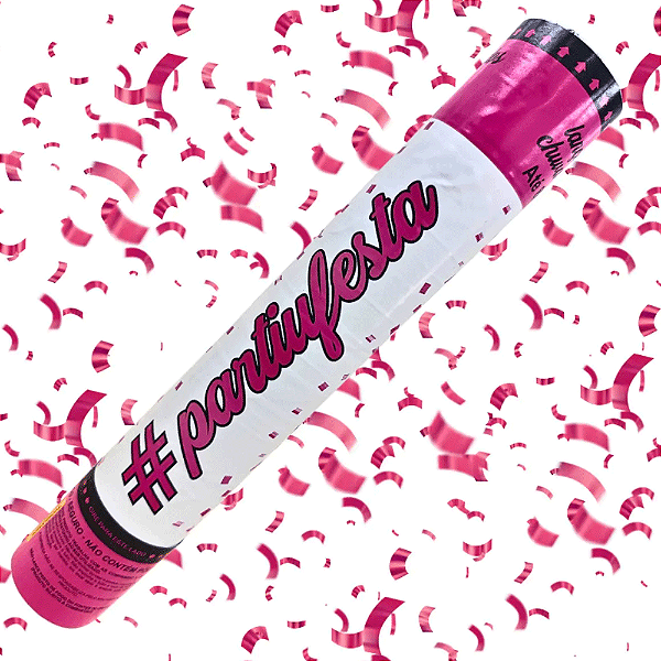 Lança Confete Eco Pink 30cm - Partiu Festa