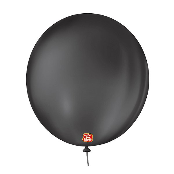 Balão 9 Liso Redondo Preto Ébano  50un - São Roque
