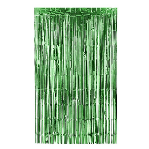 Cortina Metalizada Verde 1x2m - Partiu Festa