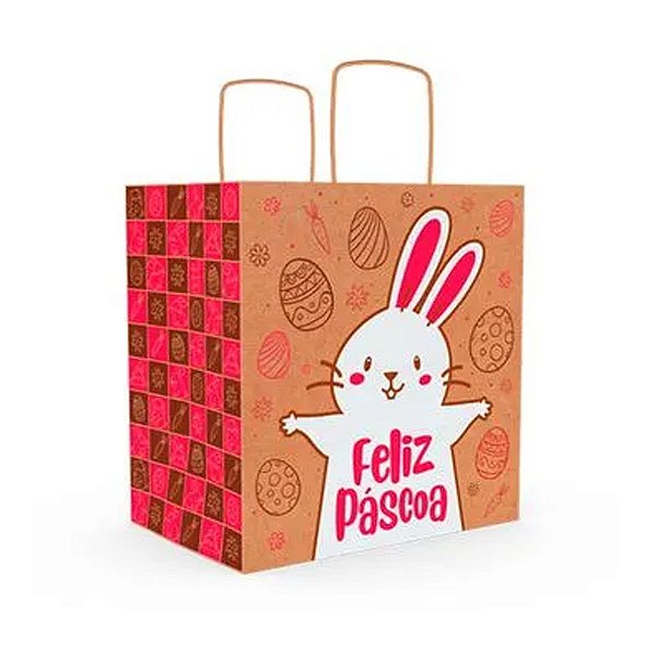 Sacola Eco M Magenta Páscoa - Ideia Embalagens
