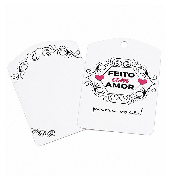 Tag Decorativa Feito Com Amor Para Você 10un - Hiper Embalagens