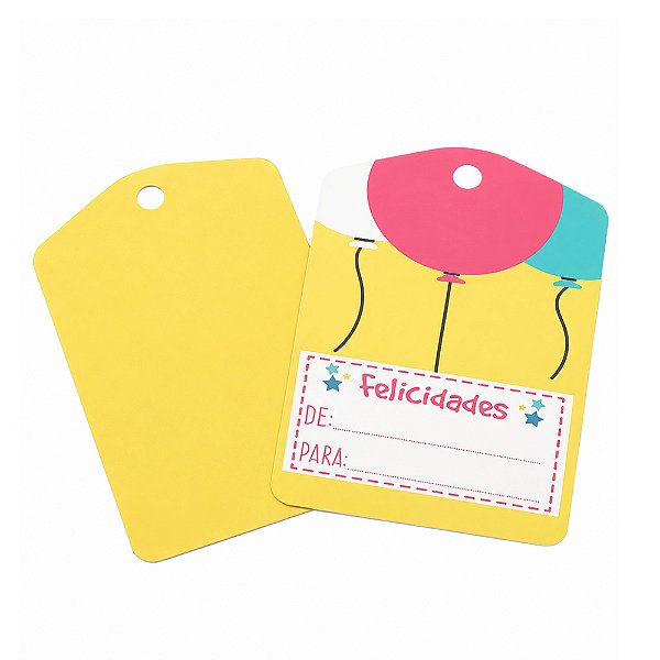 Tag Decorativa Felicidades De/Para 10un - Hiper Embalagens