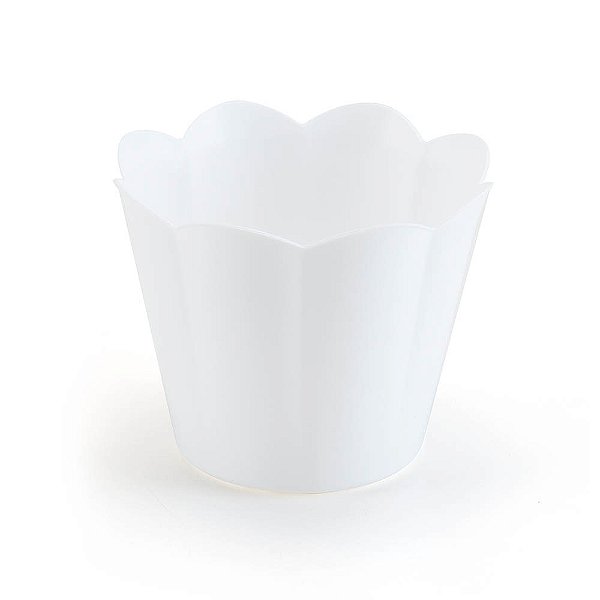 Cachepot Flor Branco - Oldaniplast