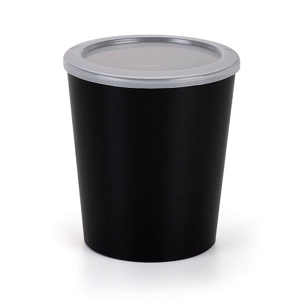 Balde Pipoca Preto Com tampa - Oldaniplast
