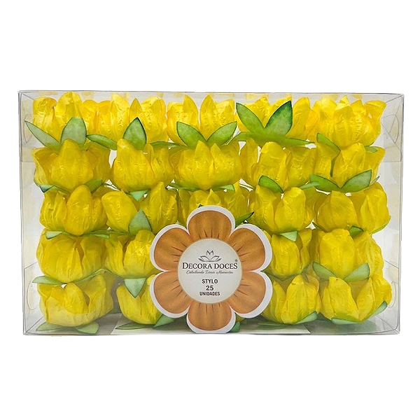 Forminha Stylo Amarelo 25un - Decora Doces