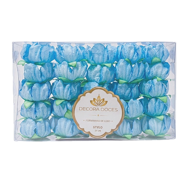 Forminha Stylo Azul Claro 25un - Decora Doces