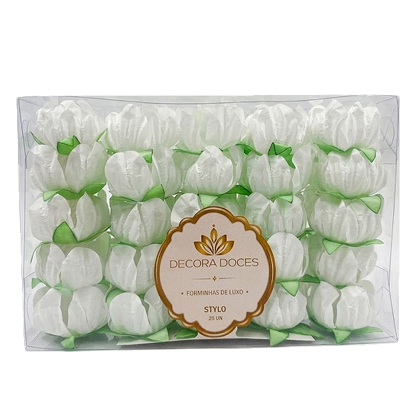 Forminha Stylo Branco 25un - Decora Doces