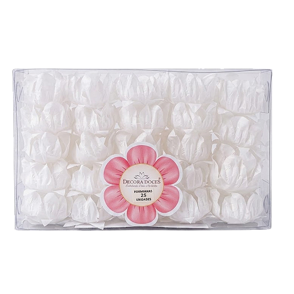 Forminha Stylo Branco/Branco 25un - Decora Doces