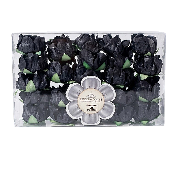 Forminha Stylo Preto 25un - Decora Doces