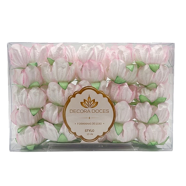 Forminha Stylo Rosa Bebê 25un - Decora Doces