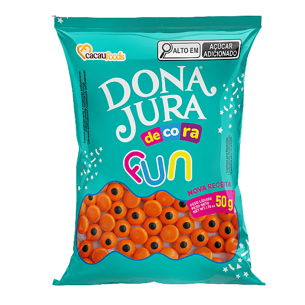 Confeito Decora Fun Olho Laranja Halloween 50g - Dona Jura