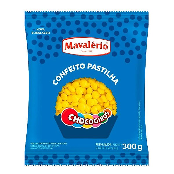 Confeito Chocogiros Amarelo 300G - Mavalério