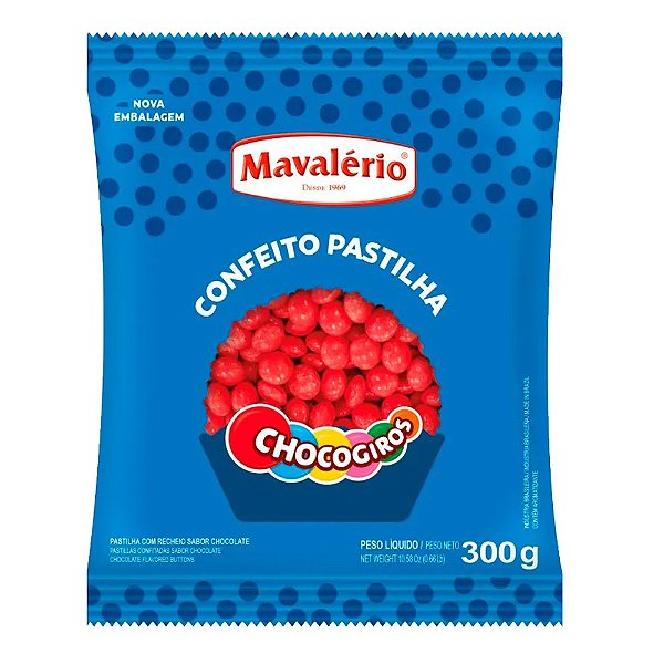 Confeito Chocogiros Vermelho 300G - Mavalério