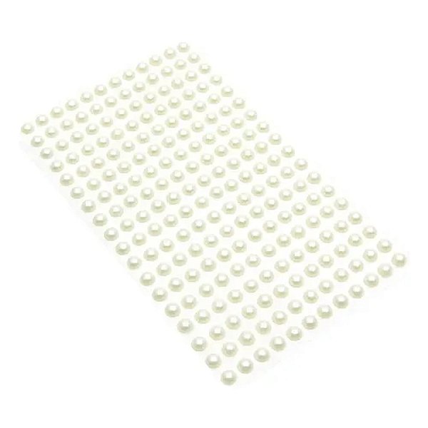 Meia Pérola Adesiva Creme 6Mm - Artlille