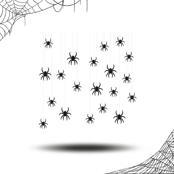 Decoração de Pendurar Aranhas  Halloween 20Un - Regina