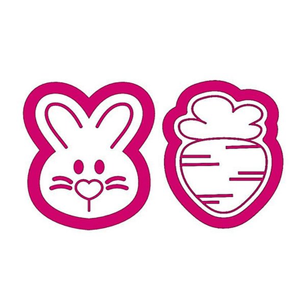 Kit Cortador com carimbo Páscoa 3 Face Coelho e Cenoura - RR Oliveira