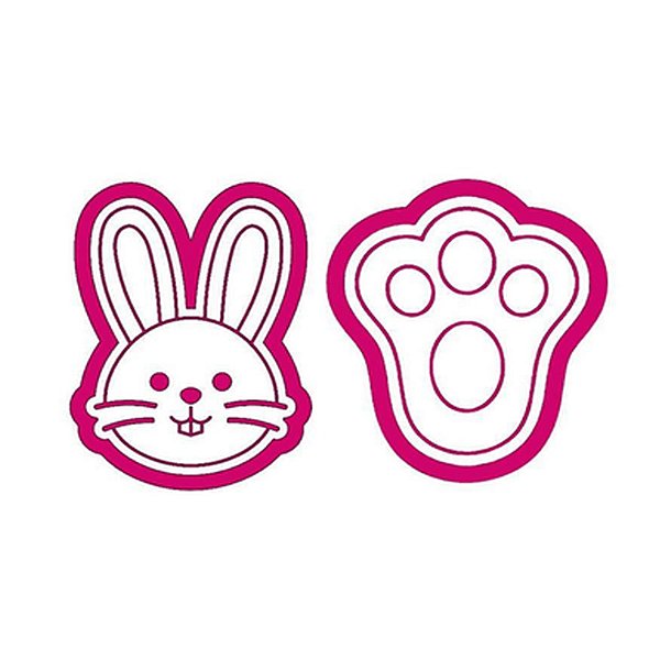 Kit Cortador com Carimbo Páscoa 4 Face Coelho e Pata - RR Oliveira