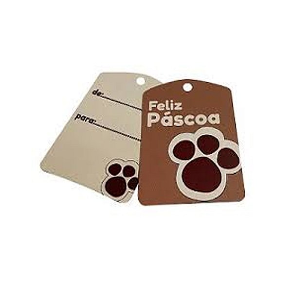 Tag Páscoa Patinha de Coelhinho 10un - Hiper Embalagens