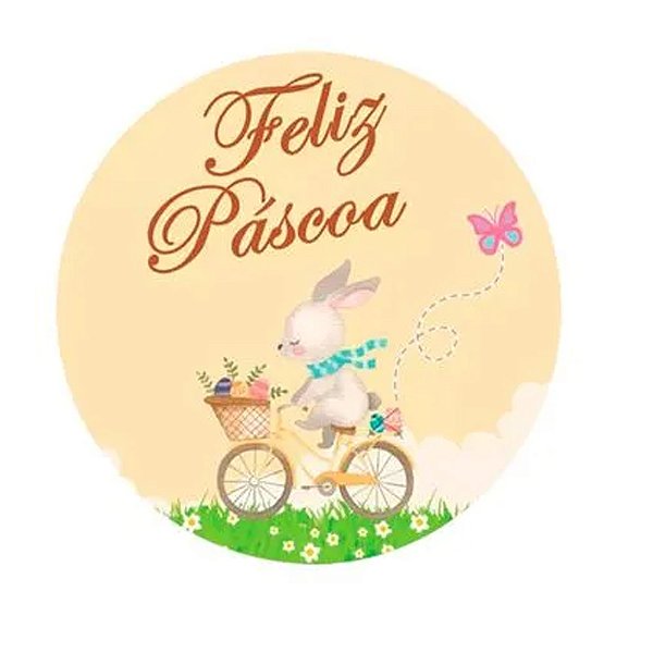 Etiqueta Adesiva Coelho Bicicleta 60un - Hiper Embalagens