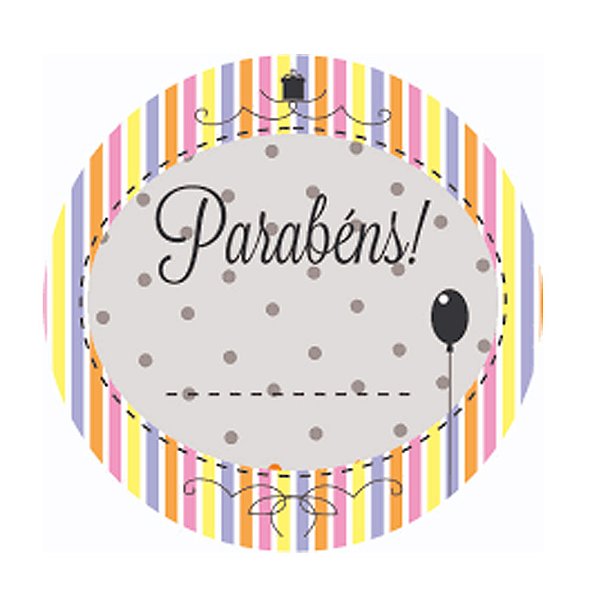 Etiqueta Adesiva Parabéns 60un - Hiper Embalagens