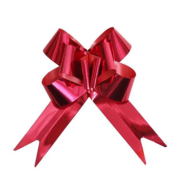 Laço Metal Médio Vermelho 10un - Hiper Embalagens