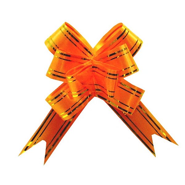 Laço Pronto Grande Laranja 10un - Hiper Embalagens