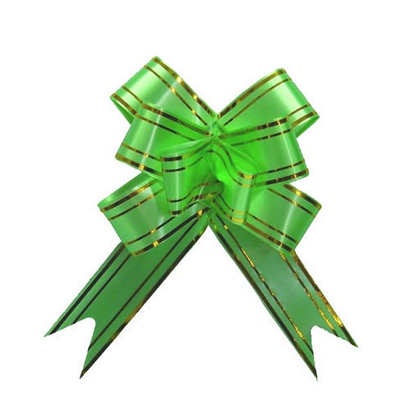 Laço Tradicional Médio Verde Claro 10un - Hiper Embalagens