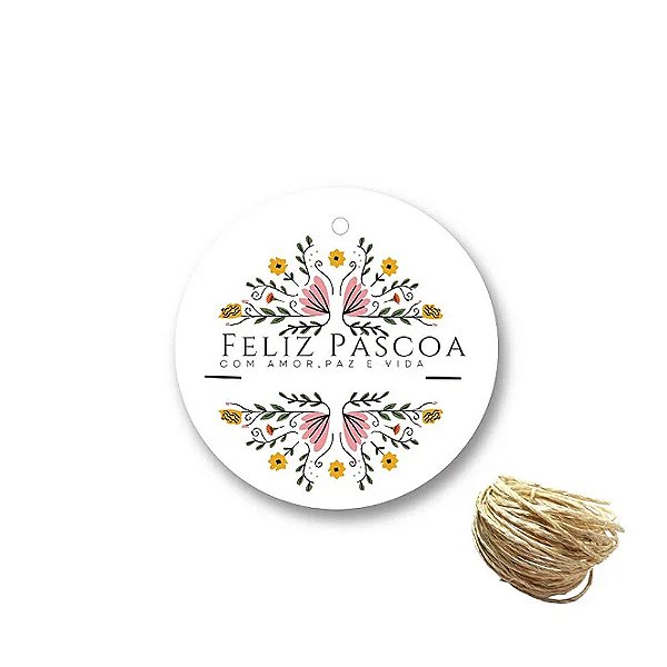 Tag Páscoa Flores 15un - Stickr