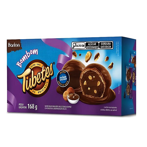 Bombom Tubetes Sabor Avelã 168g - Barion