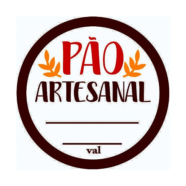 Etiqueta Adesiva Pão Artesanal 60un - Hiper Embalagens