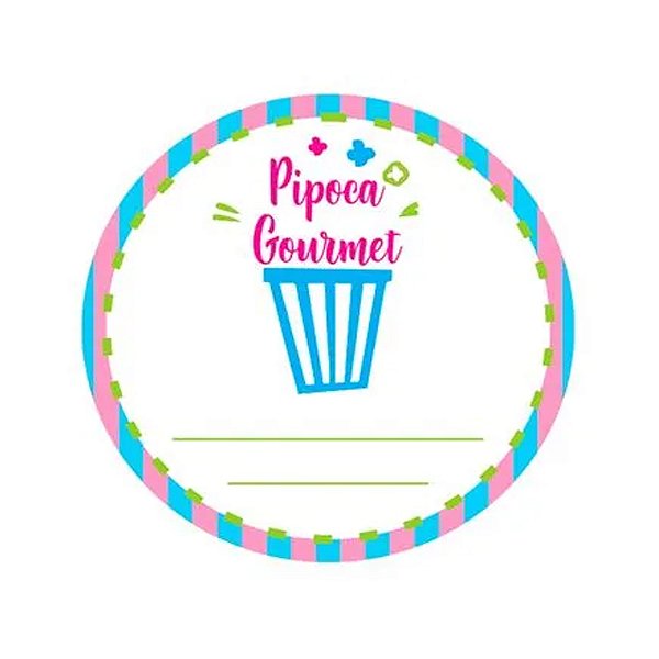 Etiqueta Adesiva Pipoca Gourmet 60un - Hiper Embalagens