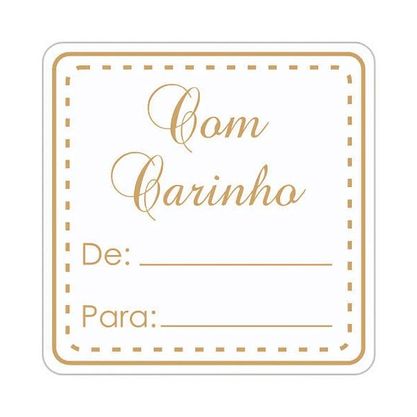 Etiqueta Adesiva Carinho De/Para 60un - Hiper Embalagens