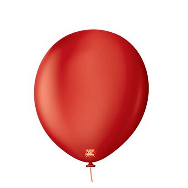 Balão 11 Liso Redondo Vermelho Cereja 25un - São Roque