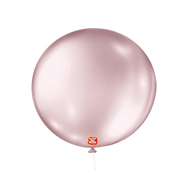 Balão 5 Metálico Rosa Soft 25un - São Roque