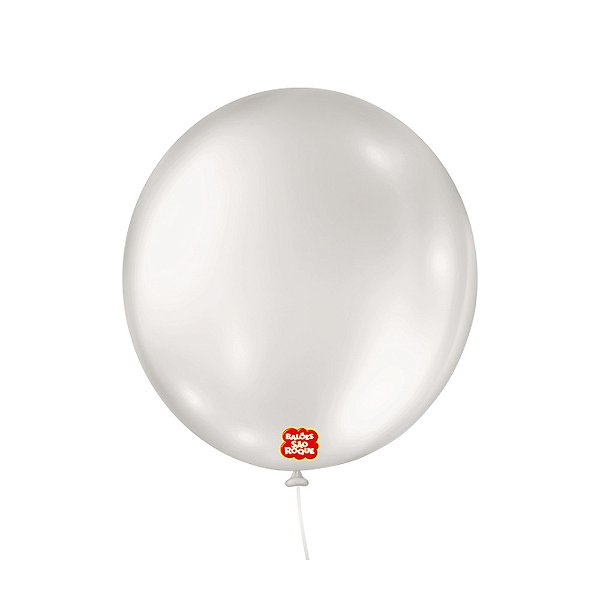 Balão 5 Liso Redondo Branco Pérola 50un - São Roque