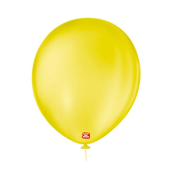 Balão 11 Liso Redondo Amarelo Citrino 25un - São Roque