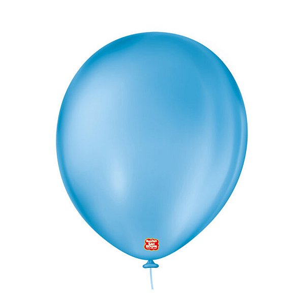 Balão 11 Liso Redondo Azul Turquesa 25un - São Roque