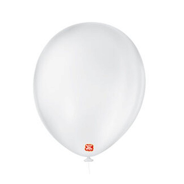Balão 11 Liso Redondo Branco Polar 25un - São Roque