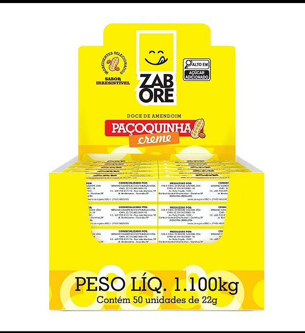 Paçoquita Creme 22g 50un - Zabore