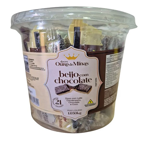 Doce Beijo Com Chocolate 1,05kg 21un - Ouro de Minas