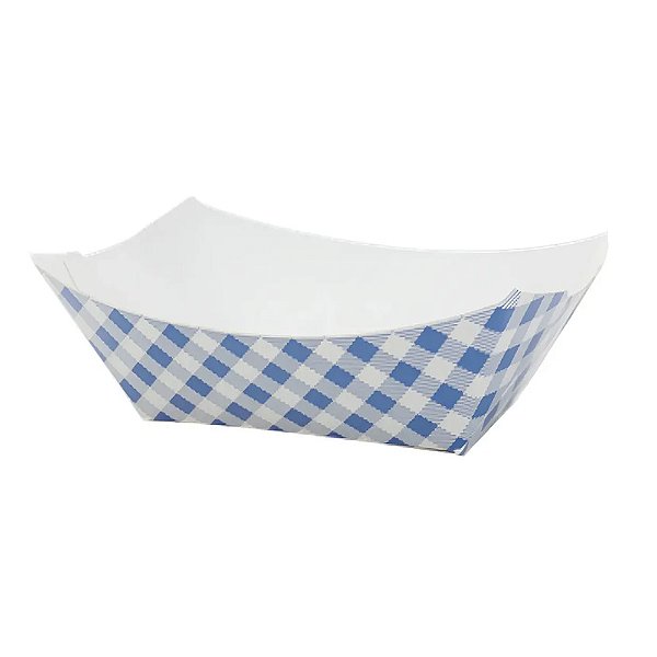 Bandeja Papel Xadrez Azul 10un - Silver