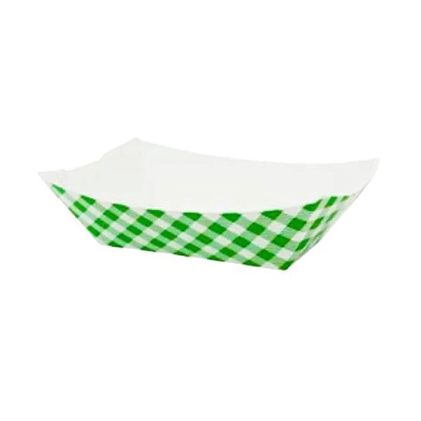 Bandeja Papel Xadrez Verde 10un - silver