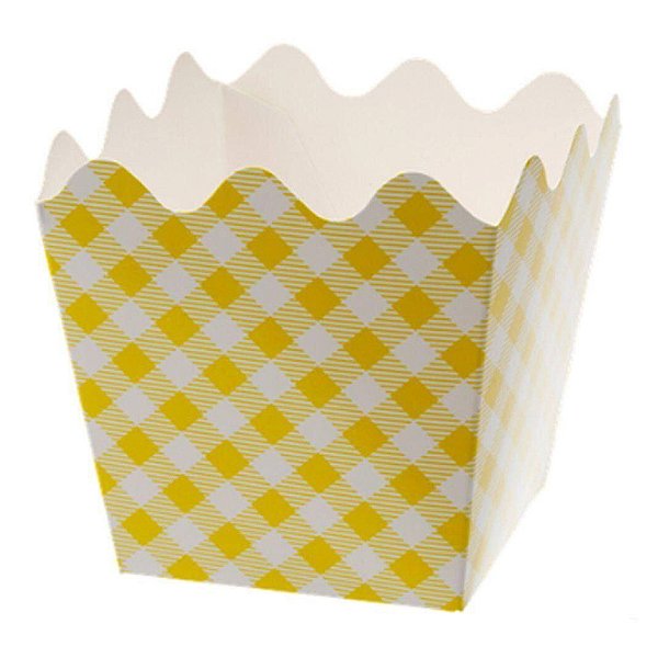 Cachepot Xadrez Amarelo 8un - Silver