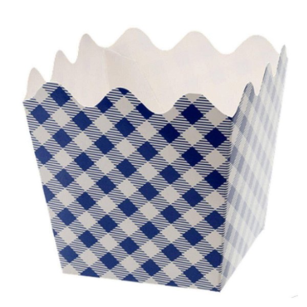 Cachepot Xadrez Azul 8un - Silver