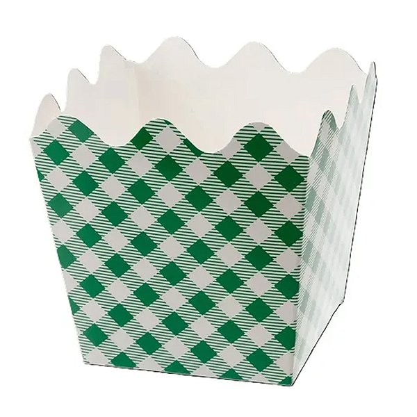 Cachepot Xadrez Verde 8un - Silver