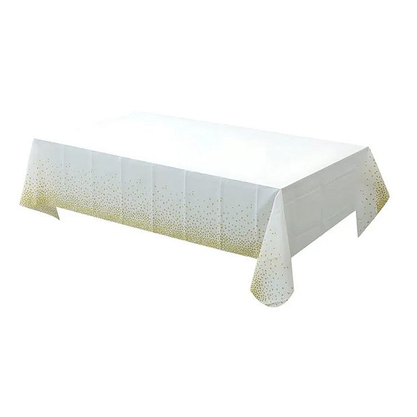 Toalha de Mesa Confetes Dourada 137x274cm - Silver